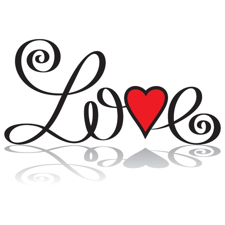 love hand letteringのイラスト素材