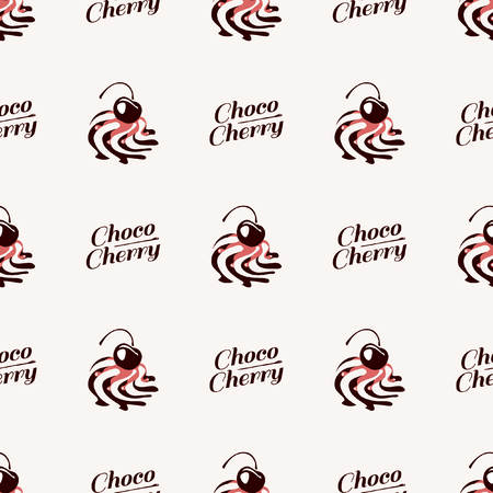 Choco Cherry Seamless Patternのイラスト素材