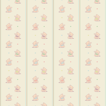 Teddy Bear Seamless Patternのイラスト素材