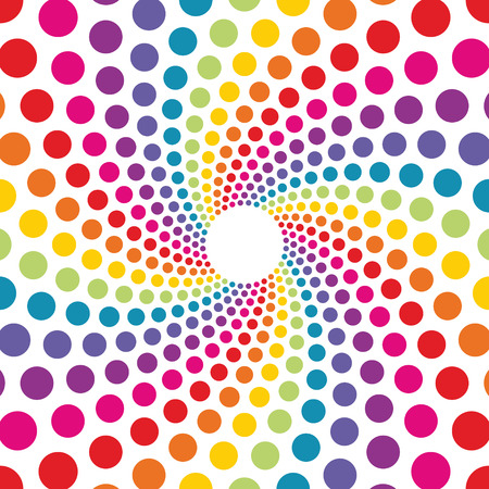 circular background made from colored dotsのイラスト素材