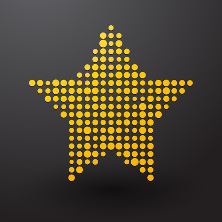 yellow star made up of small dotsのイラスト素材