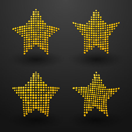 yellow stars made up of small dotsのイラスト素材