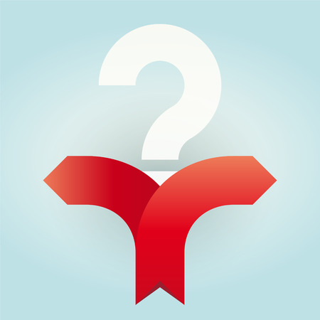 crossroads of arrows with a question mark as a decisionのイラスト素材