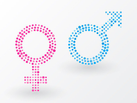 sex symbols made up of small dotsのイラスト素材