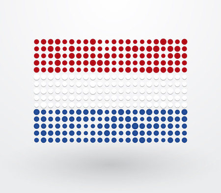 Netherlands flag made up of small dotsのイラスト素材