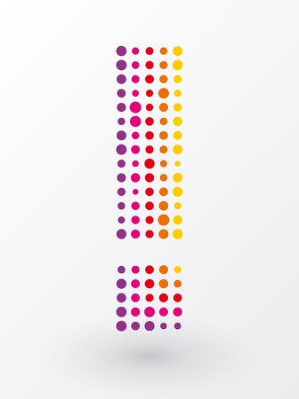 exclamation mark composed of colorful dotsのイラスト素材