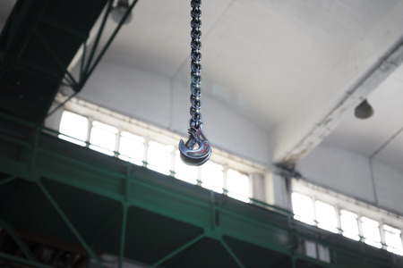 the crane in an old factoryの写真素材