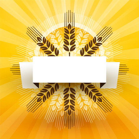 grain with label and sunのイラスト素材