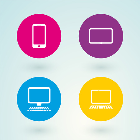set of icons mobile devices and computersのイラスト素材