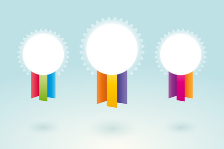 White medal with colorful ribbonsのイラスト素材