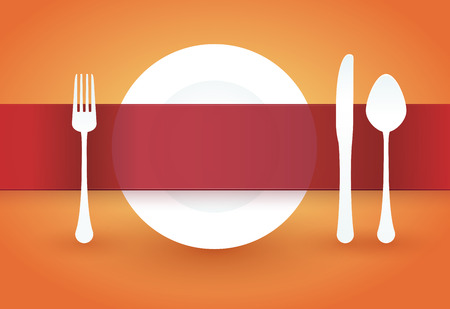 table with the label over the plateのイラスト素材