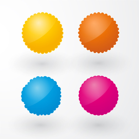 colored stickers with shadowのイラスト素材