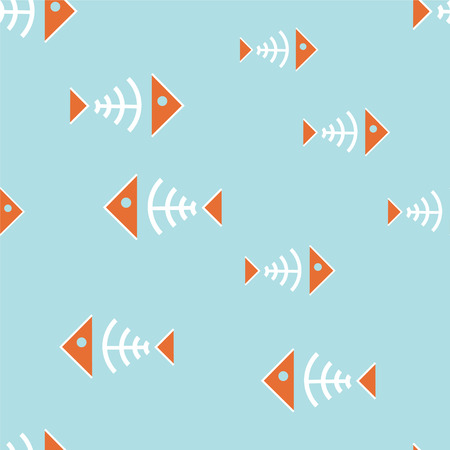 Seamless background with fish boneのイラスト素材