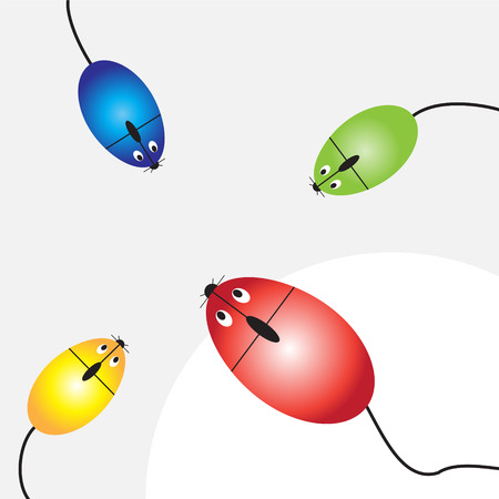 color computer mouse with eyesのイラスト素材