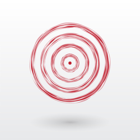 The red target composed of thin linesのイラスト素材