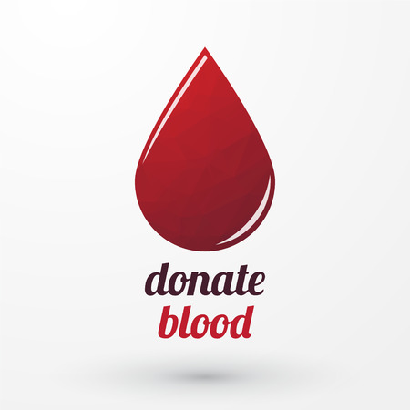 Donate blood and red drop with shadowのイラスト素材