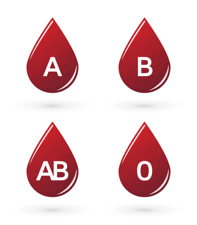 Drops of blood with triangles labeled blood typeのイラスト素材