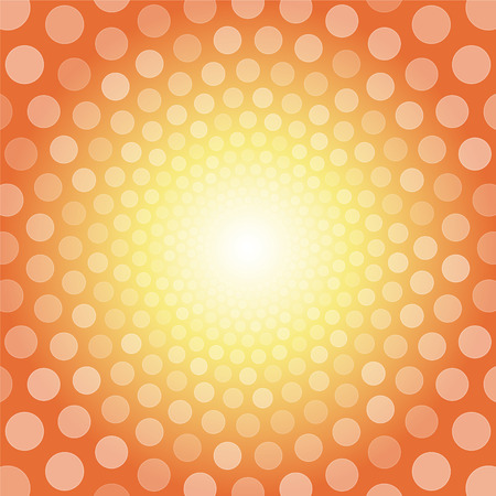 Orange background with white polka dotsのイラスト素材