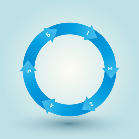 wheel of the blue numbered arrowsのイラスト素材
