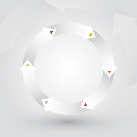 wheel of the white arrows with colorful spikesのイラスト素材