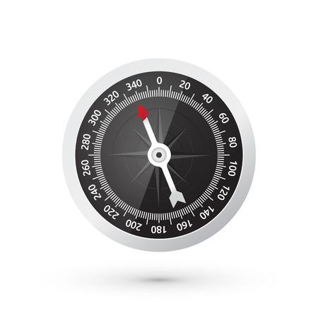 classic compass black watch face with a red arrowのイラスト素材