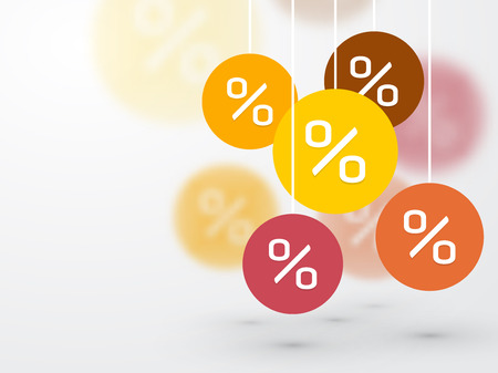 symbol percent discounts and blur icon on a backgroundのイラスト素材