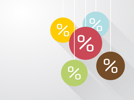 symbol percent discounts with long shadowsのイラスト素材