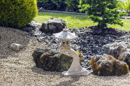 modern japanese style gardenの写真素材