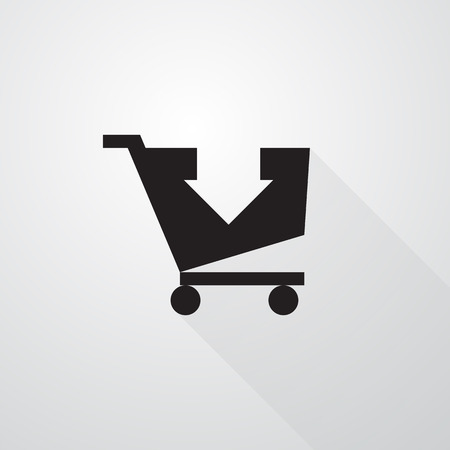 shopping cart with an arrow and the long shadowsのイラスト素材