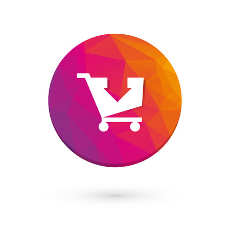 colored button shopping cart pink orange violetのイラスト素材
