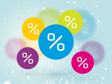 color sign discount sale snow blue backgroundのイラスト素材