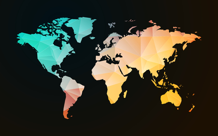 modern world map pastel geometric shapeのイラスト素材