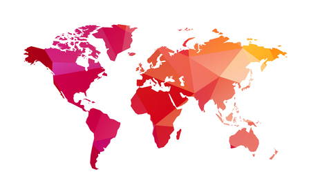 pink violet low poly world mapのイラスト素材