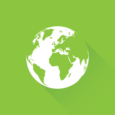 green earth with long shadowのイラスト素材