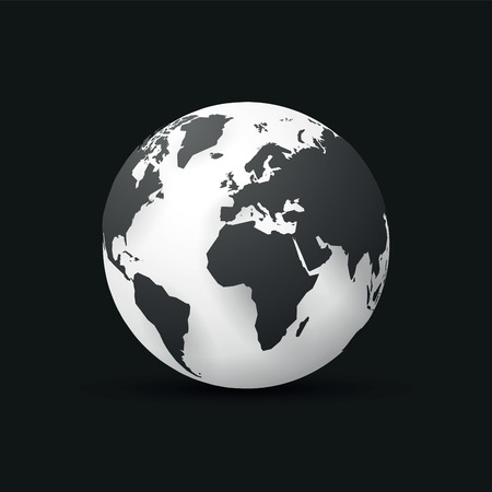 Black earth globe world map design.のイラスト素材