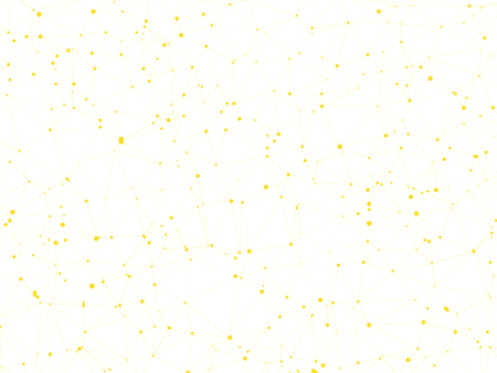 Abstract yellow background connecting dotsのイラスト素材