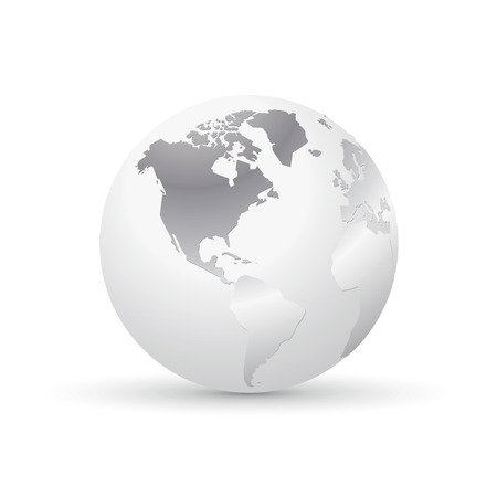 silver world earth globe americaのイラスト素材