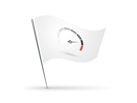 Tachometer icon on flagのイラスト素材
