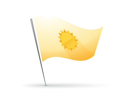 Hot sun symbol on flagのイラスト素材