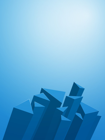 abstract 3D geometric blue backgroundのイラスト素材