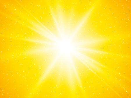 yellow sun rays and dots abstract backgroundのイラスト素材