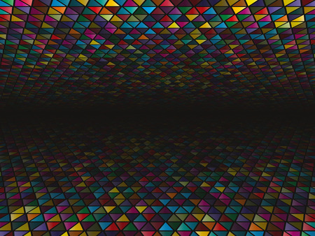 perspective 3D color triangle patternのイラスト素材