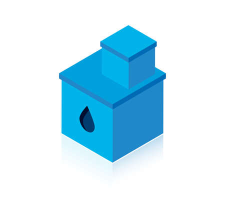 water tank sump blue simple iconのイラスト素材