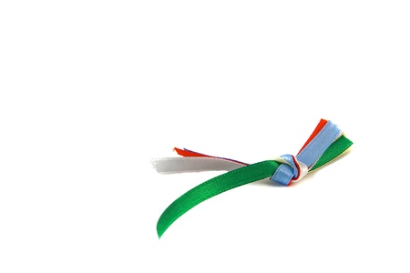 Colored ribbons with knotの写真素材