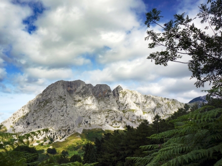 beautiful view of Urkiola rocky mountainの写真素材