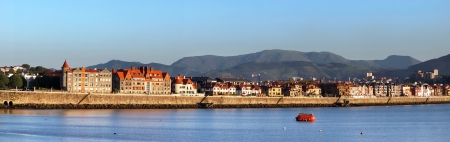 seafront at Getxo sunsetの写真素材