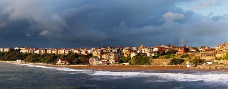 panoramic of Getxo beach  Basque Country, Spainの写真素材