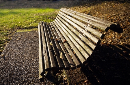 bench on a parkの写真素材