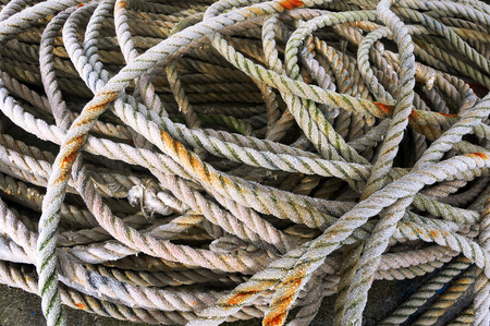 background of fishing ropes messの写真素材