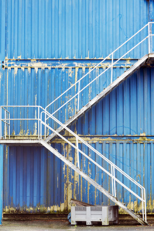 stairs on an industrial buildingの写真素材